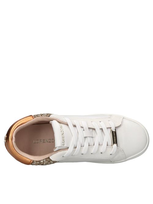 Sneakers in pelle e glitter LORENZO MARI | GIOVE VIT.BIANCO-ARANCIO-GLITTER ORO